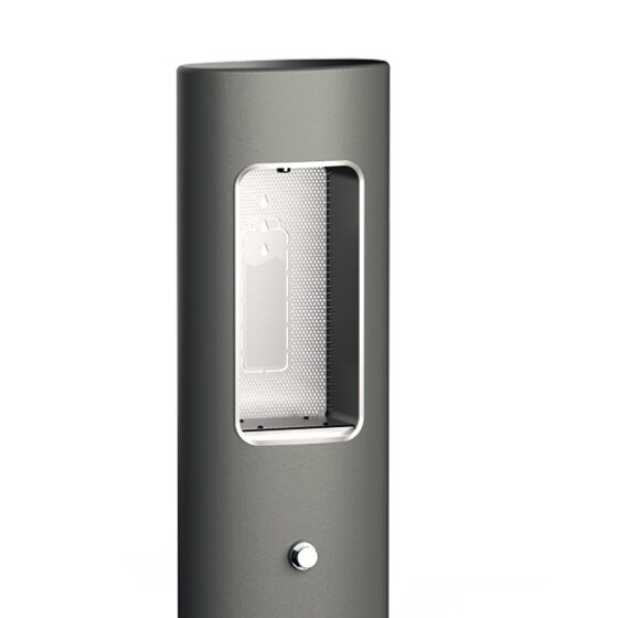 LA bottle filler with perforated wind screen